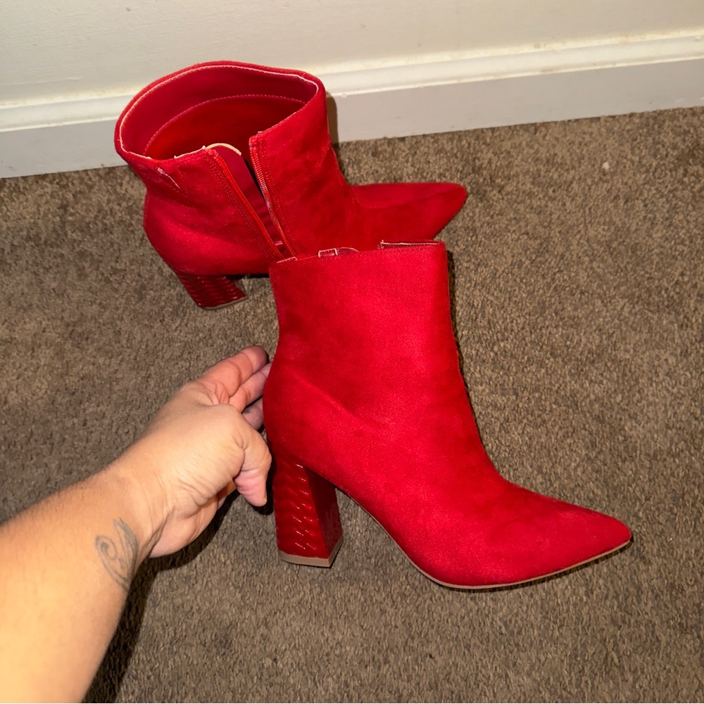 Red booties size 7
